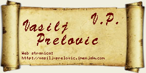 Vasilj Prelović vizit kartica